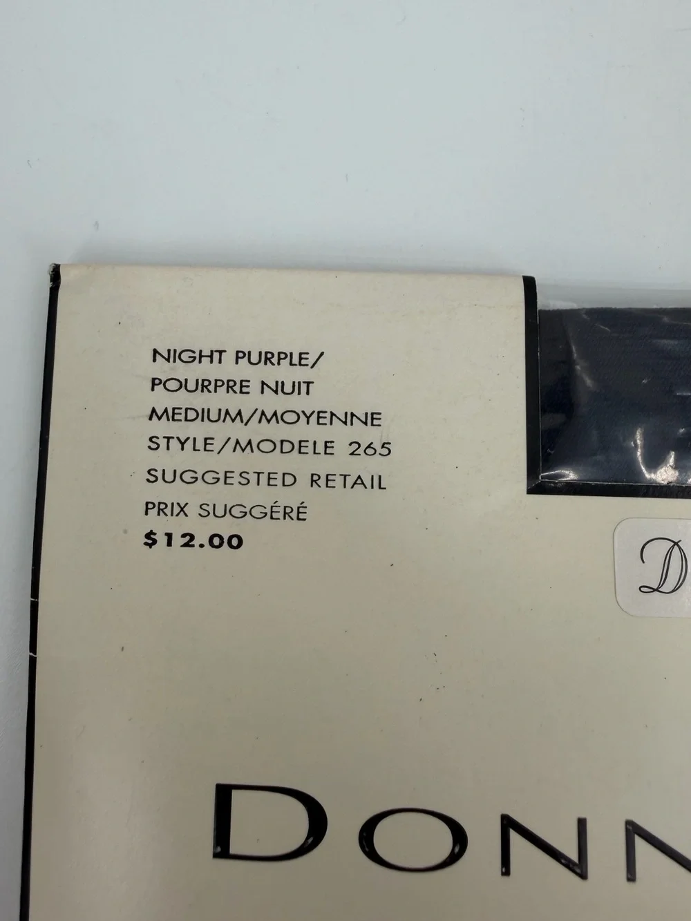 Donna Karan New York Pantyhose Medium Sheer Satin VTG Night Purple Style 265